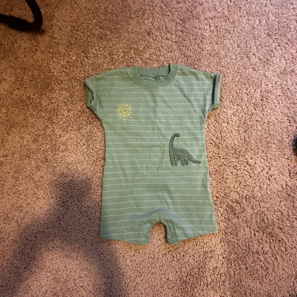 NWOT Carter's Green Dinosaur Baby Romper